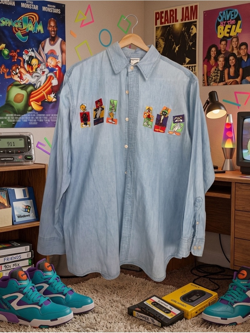Vintage Looney Tunes denim shirt – New without tags  Size S